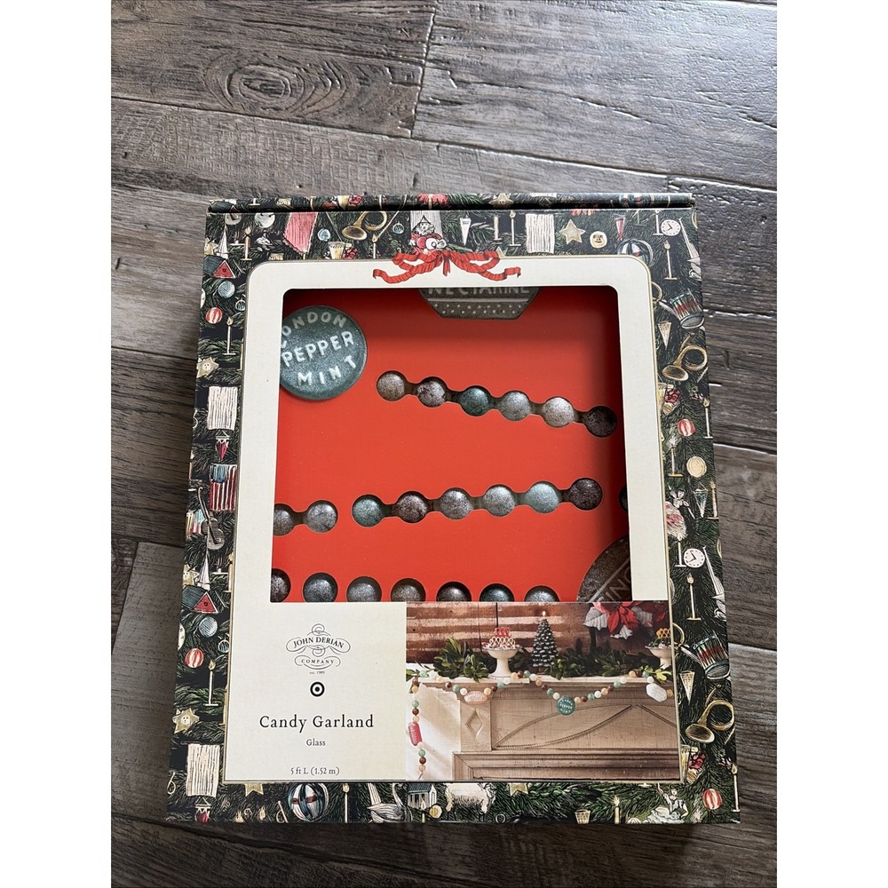 John Derian X Target 2025 Vintage Look Glass‎ Sugared Candy Garland Tree Garland